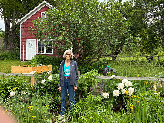 Liza in her Vermont garden